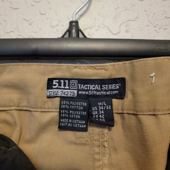 5.11 Tactical Series Mens Pants Size 34x32 Tan Khaki - Picture 3 of 5